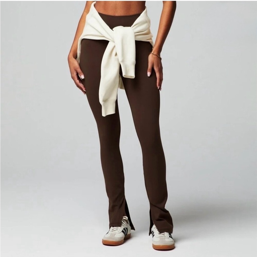 Fabletics Define PowerHold Split-Hem Legging in Cocoa Brown
